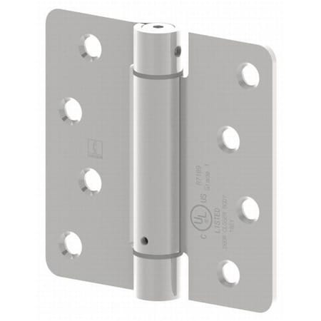 Hager Hinge 4 x 4 in. Radius 0.25 in. Corner Steel Full Mortise Residential Spring Hinge, No.118663, Prime Coat 17514P